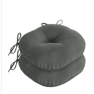 Dark Gray Bistro Indoor/Outdoor Seat Cushion Set of 2